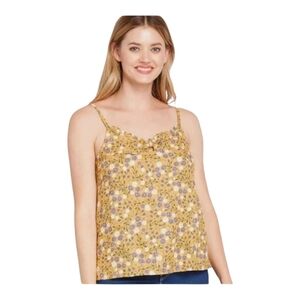 NWT Modcloth Floral Spaghetti Strap Sleeveless Top Gold Purple Size Medium